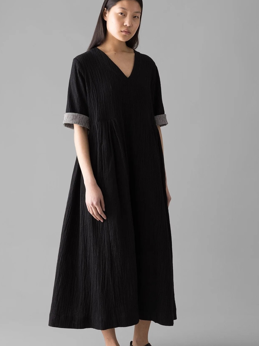 TOAST CRINKLE V NECK DRESS LARGE